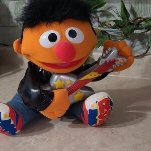 Sesame Street Ernie Rockstar Plush Toy with Guitar - See Video